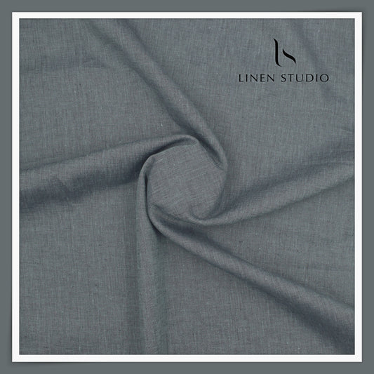 Burgoyne 70 Lea Linen Two Tone Shirting - Vampire Grey (NEW) (Limited Stock)