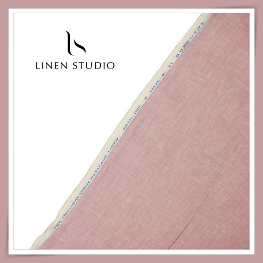 Burgoyne 70 Lea Linen Two Tone Shirting WAVE - Vintage Pink (NEW)