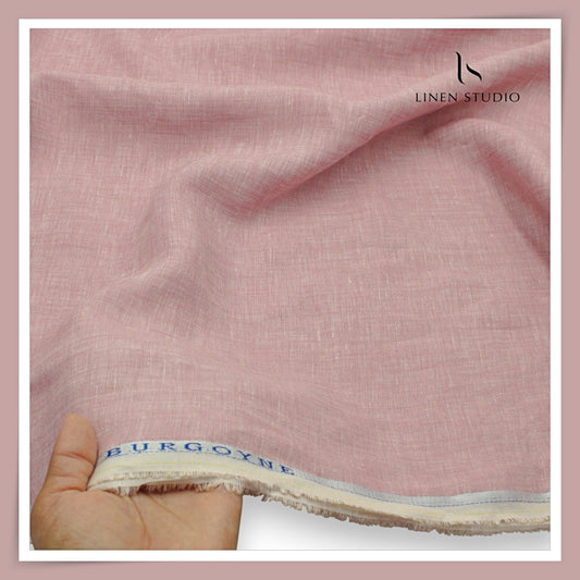 Burgoyne 70 Lea Linen Two Tone Shirting WAVE - Vintage Pink (NEW)