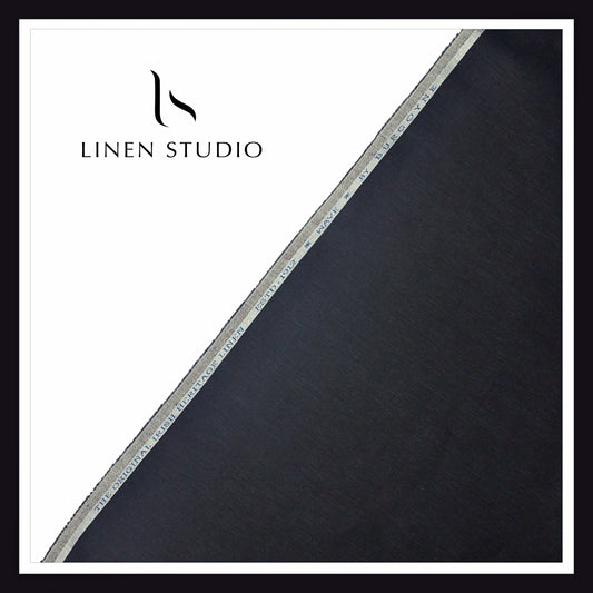 Burgoyne 70 Lea Linen Two Tone Shirting WAVE - Midnight Ink (NEW)