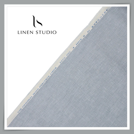 Burgoyne 70 Lea Linen Two Tone Shirting WAVE - Blueish Grey(NEW)