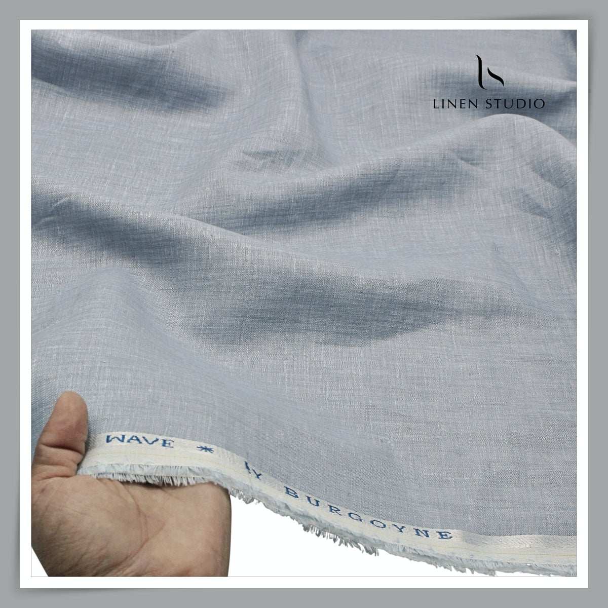 Burgoyne 70 Lea Linen Two Tone Shirting WAVE - Blueish Grey(NEW)