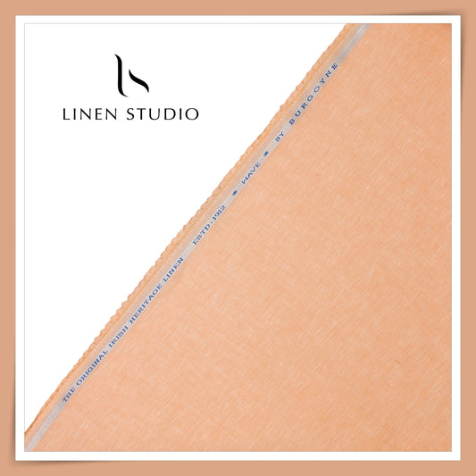 Burgoyne 70 Lea Linen Two Tone Shirting WAVE - Apricot Blush (NEW)
