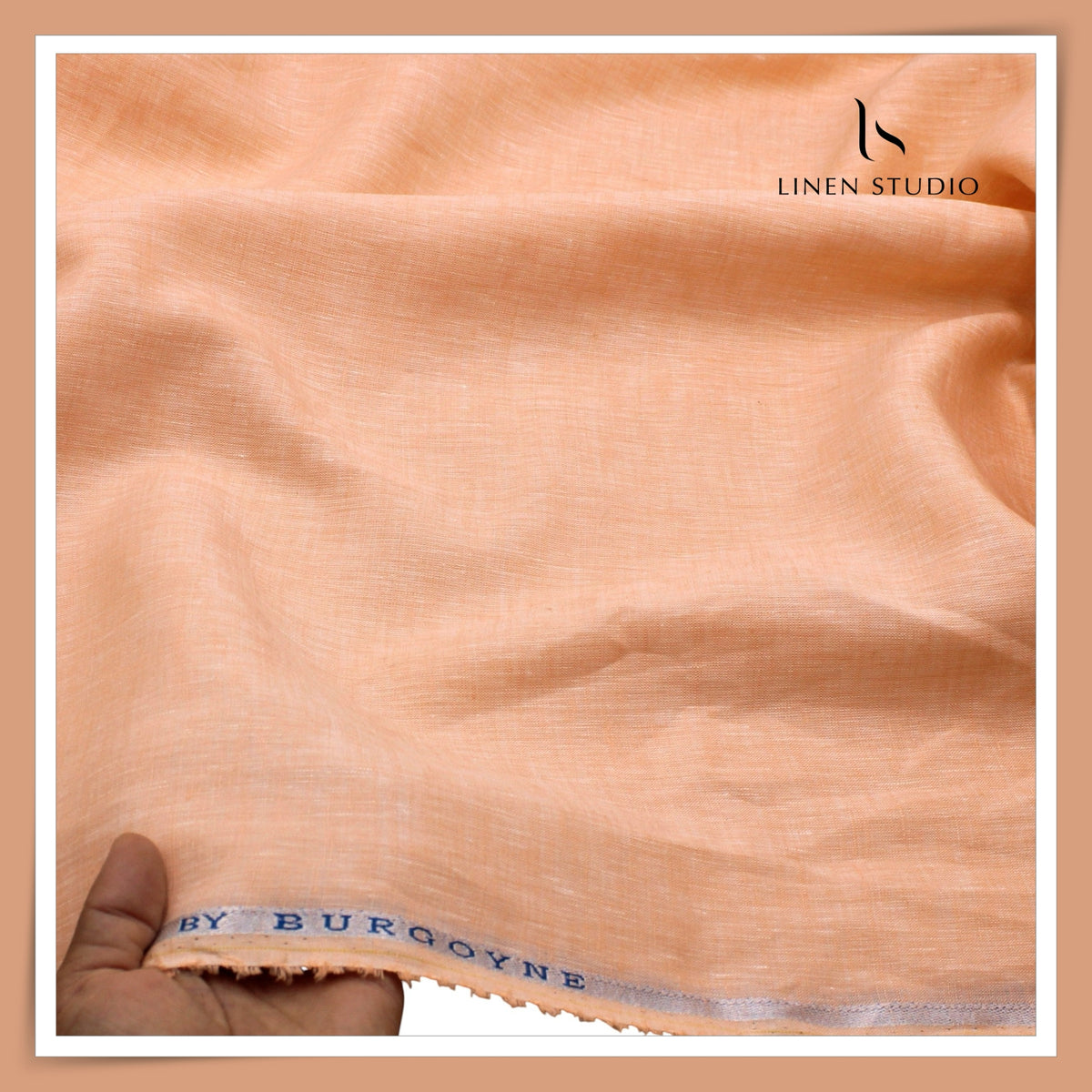 Burgoyne 70 Lea Linen Two Tone Shirting WAVE - Apricot Blush (NEW)