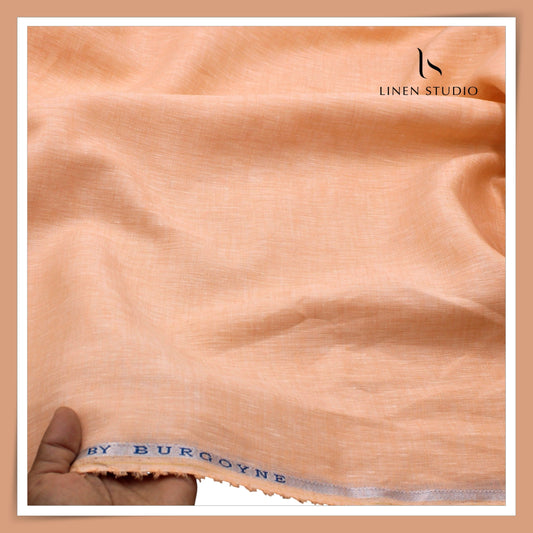 Burgoyne 70 Lea Linen Two Tone Shirting WAVE - Apricot Blush (NEW)