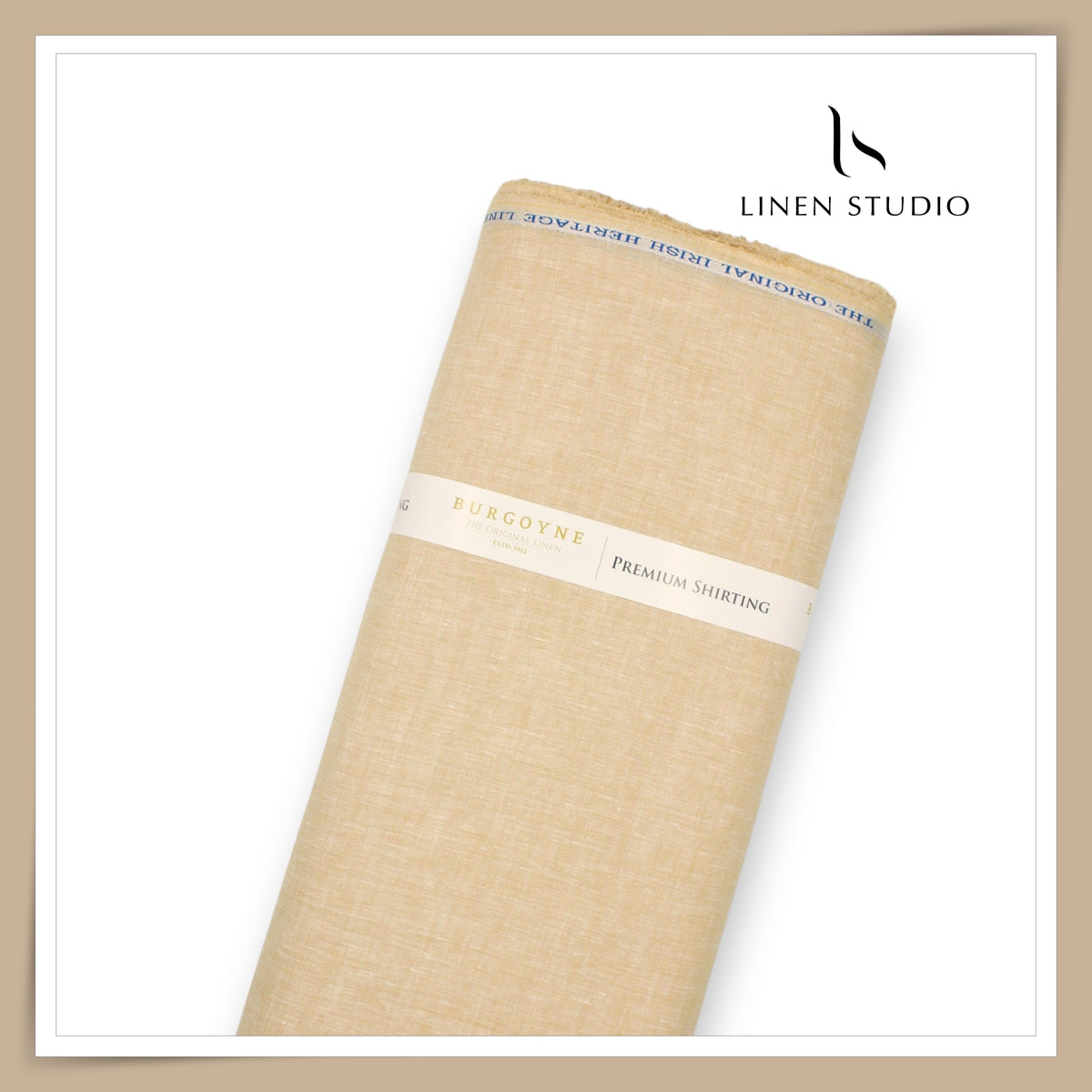 Burgoyne 70 Lea Linen Two Tone Shirting WAVE - Sandstone (NEW)