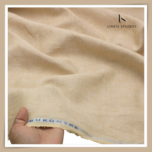 Burgoyne 70 Lea Linen Two Tone Shirting WAVE - Sandstone (NEW)