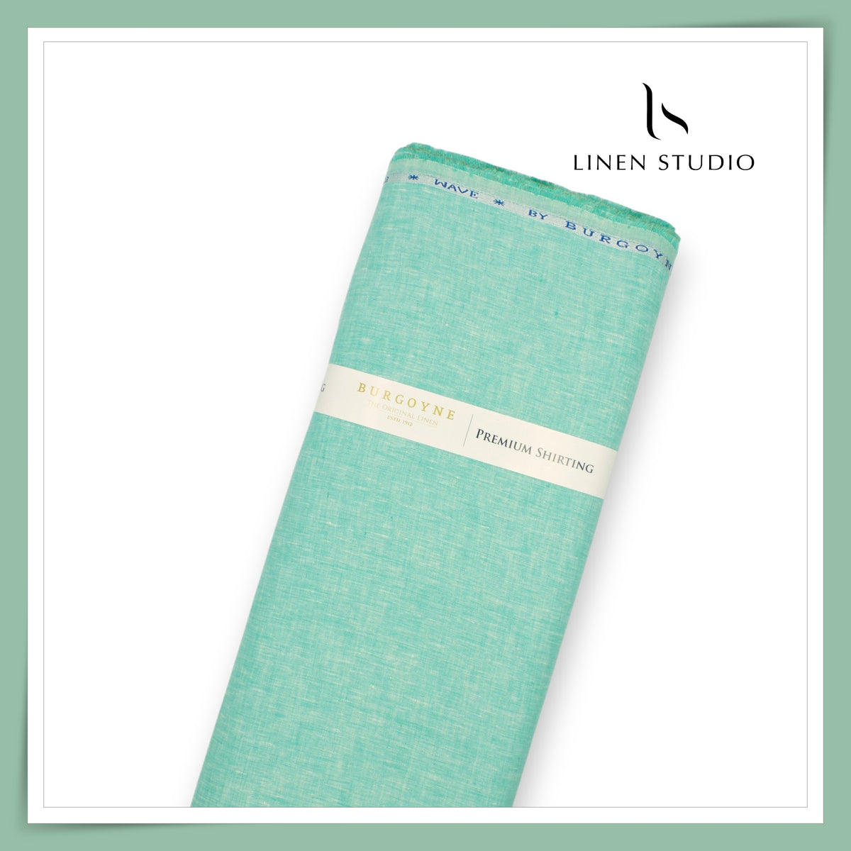 Burgoyne 70 Lea Linen Two Tone Shirting WAVE - Seafoam (NEW)