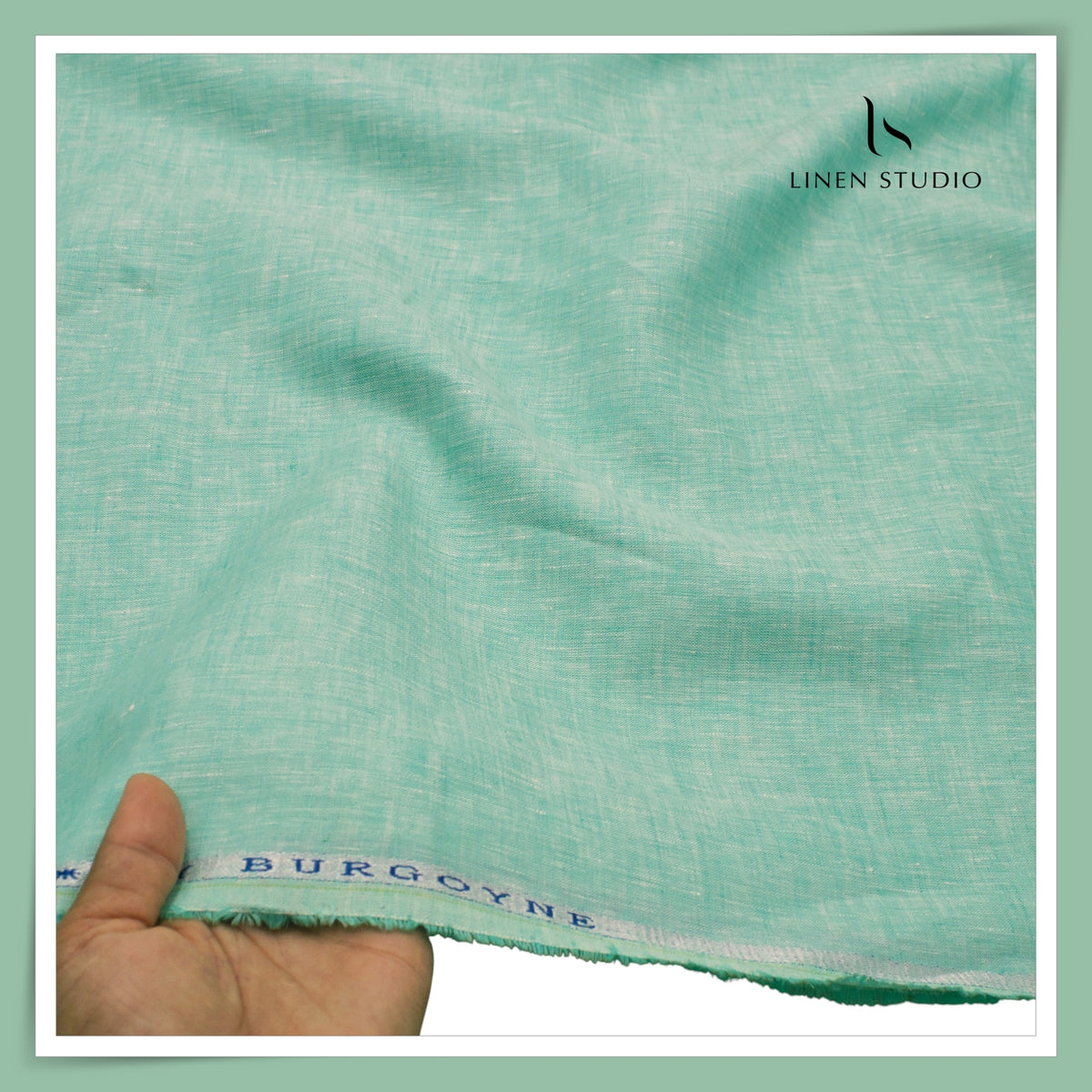 Burgoyne 70 Lea Linen Two Tone Shirting WAVE - Seafoam (NEW)