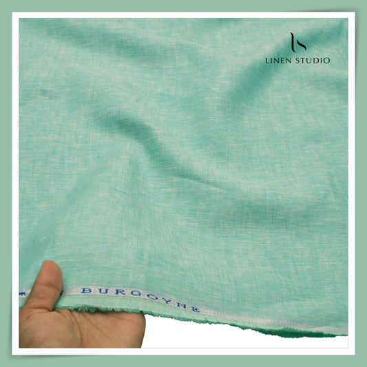Burgoyne 70 Lea Linen Two Tone Shirting WAVE - Seafoam (NEW)