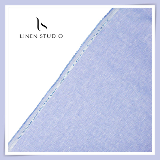Burgoyne 70 Lea Linen Two Tone Shirting - Haze Blue (NEW) (Limited Stock)