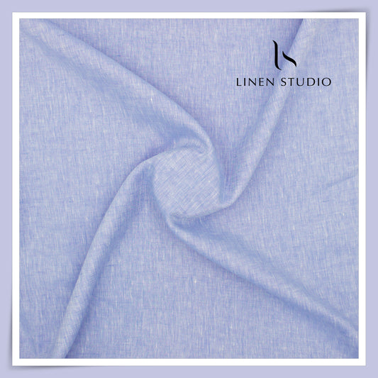 Burgoyne 70 Lea Linen Two Tone Shirting - Haze Blue (NEW) (Limited Stock)