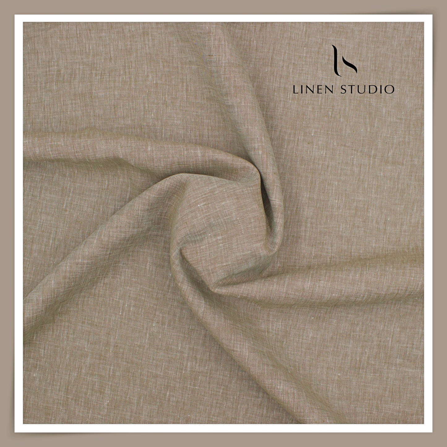Burgoyne 70 Lea Linen Two Tone Shirting - Haze Brown (NEW) (Limited Stock)