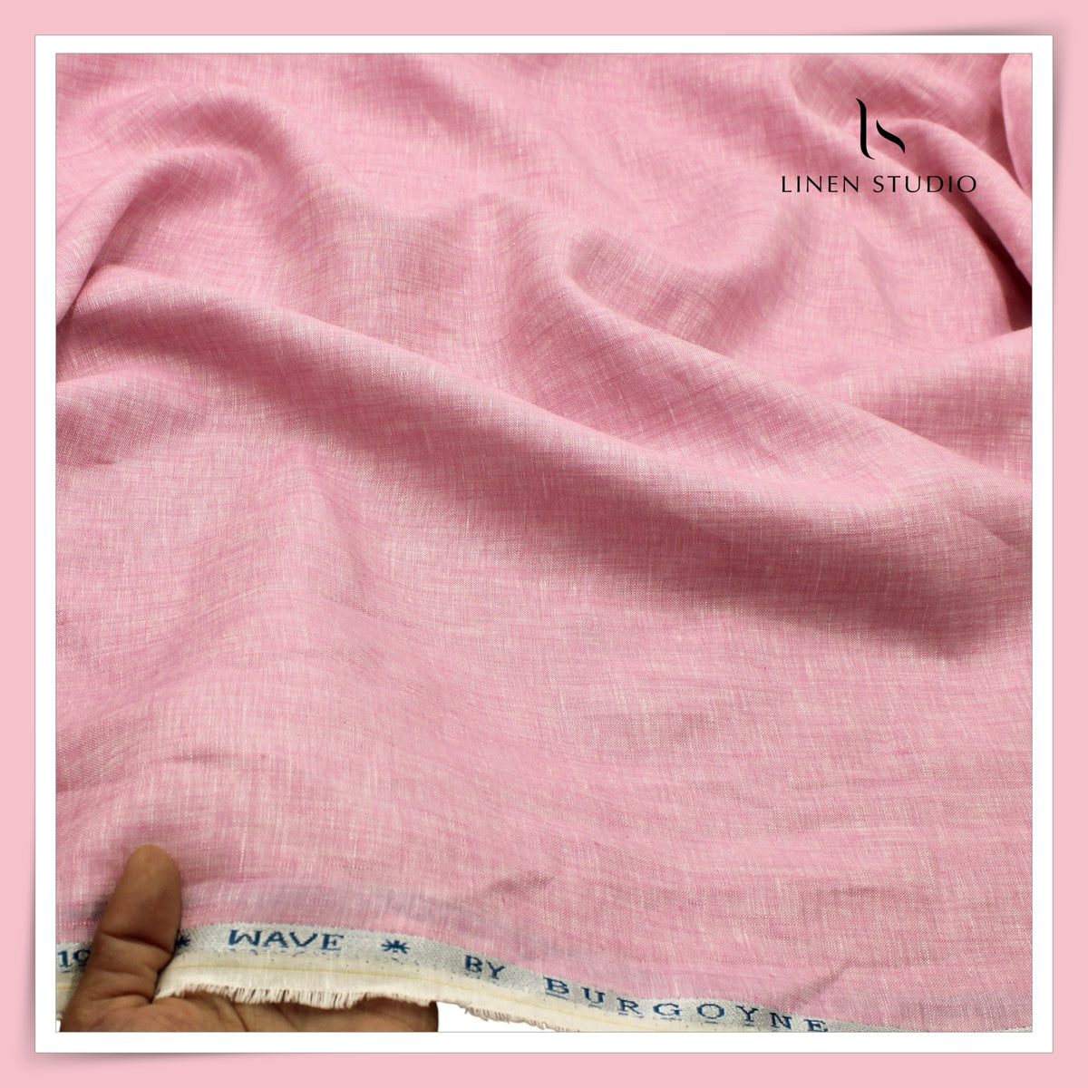 Burgoyne 70 Lea Linen Two Tone Shirting WAVE - Rose Quartz (NEW)