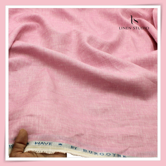 Burgoyne 70 Lea Linen Two Tone Shirting WAVE - Rose Quartz (NEW)