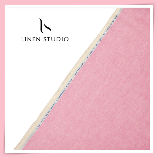 Burgoyne 70 Lea Linen Two Tone Shirting WAVE - Rose Quartz (NEW)