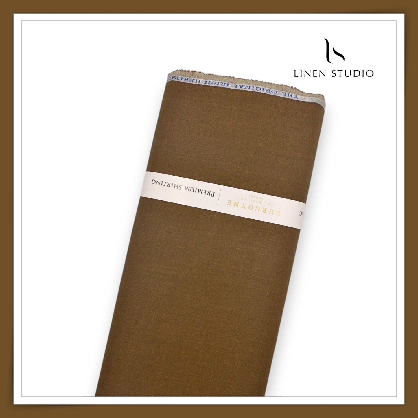 Burgoyne 70 Lea Linen Two Tone Shirting - Otter Brown (NEW) (Limited Stock)