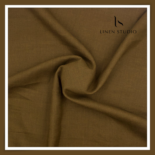 Burgoyne 70 Lea Linen Two Tone Shirting - Otter Brown (NEW) (Limited Stock)