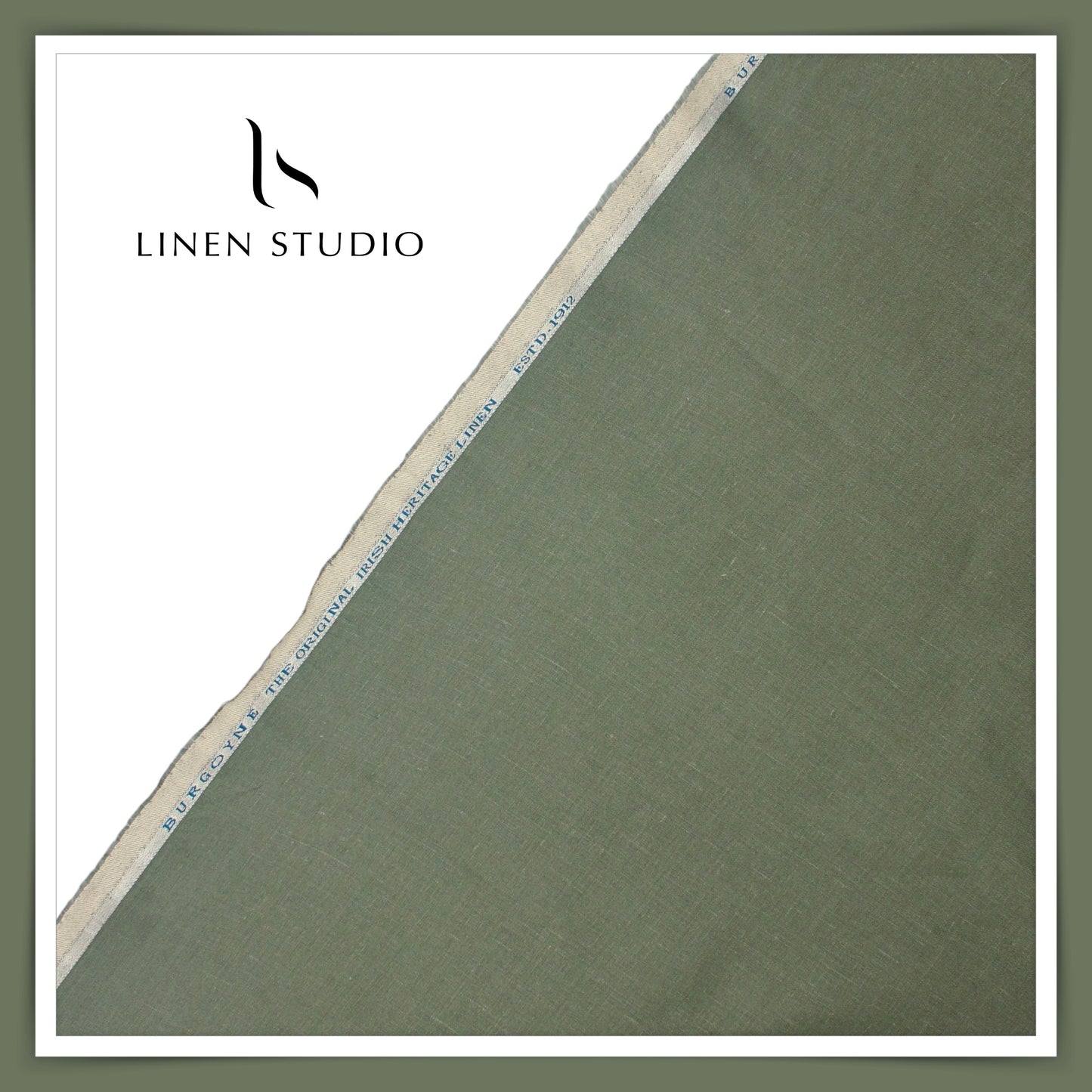 40 Lea Twill Premium Linen Suiting by Burgoyne - Limed Cactus Green (NEW)