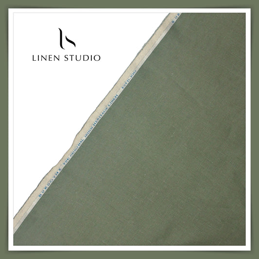 40 Lea Twill Premium Linen Suiting by Burgoyne - Limed Cactus Green (NEW)