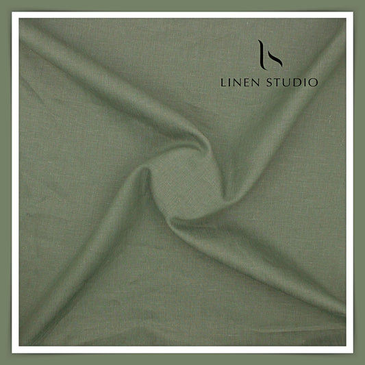 40 Lea Twill Premium Linen Suiting by Burgoyne - Limed Cactus Green (NEW)