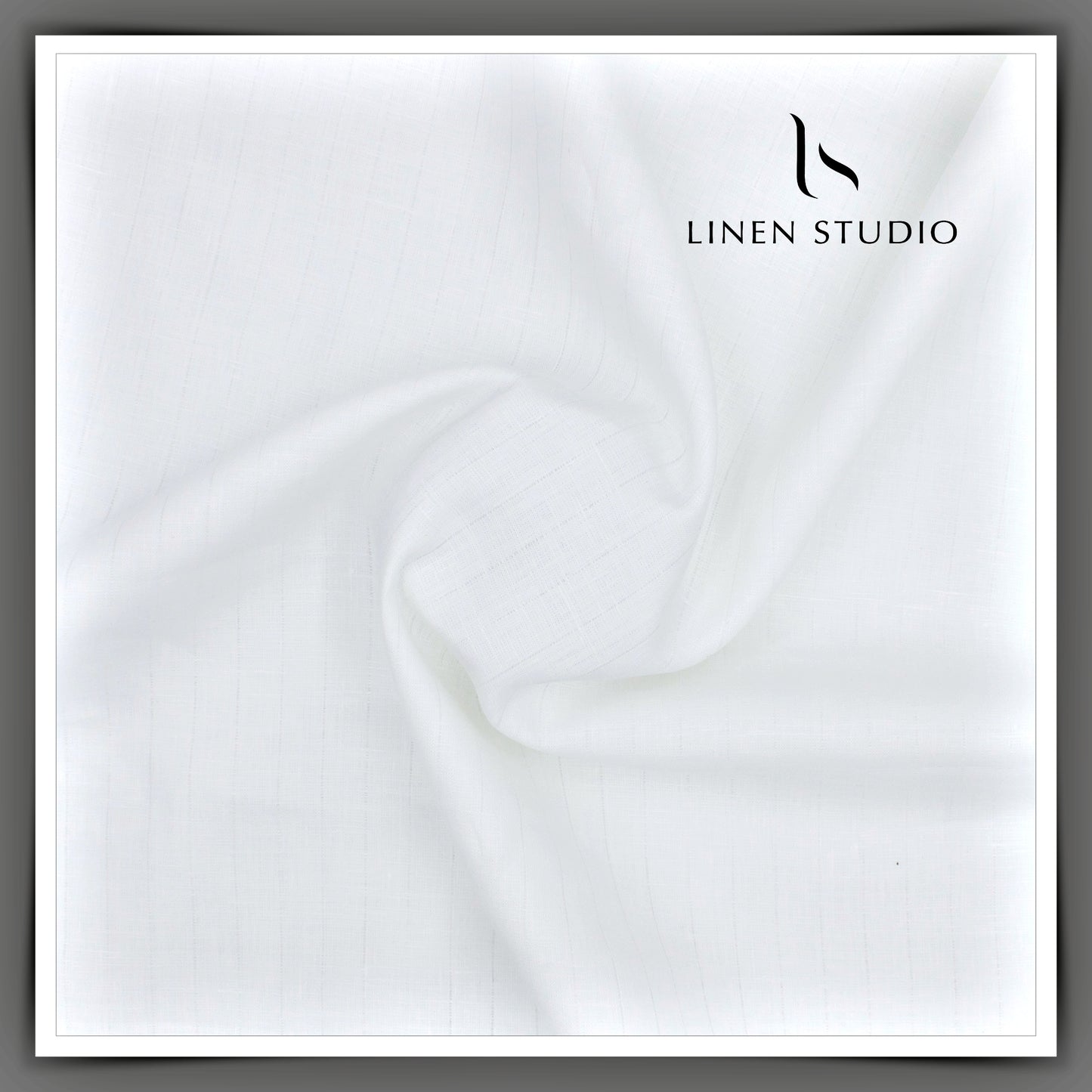 70 Lea Self Stripes by Burgoyne - Bright White (zoom in)