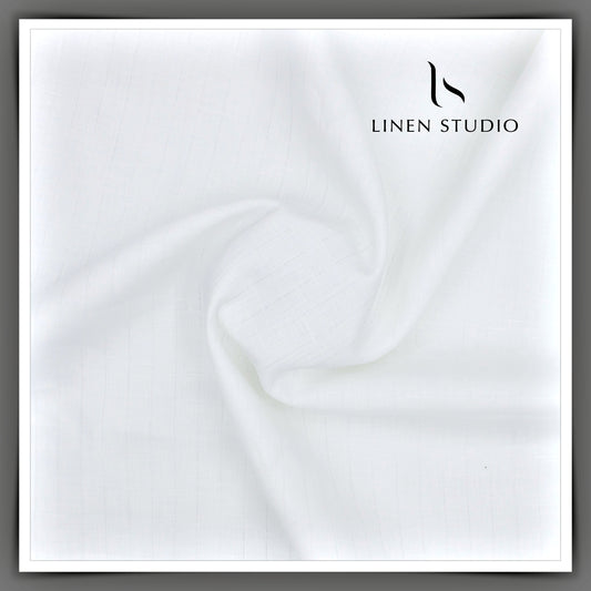 70 Lea Self Stripes by Burgoyne - Bright White (zoom in)