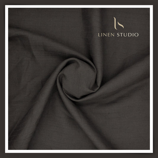70 Lea Self Stripe Shirting by Burgoyne - Dark Grey