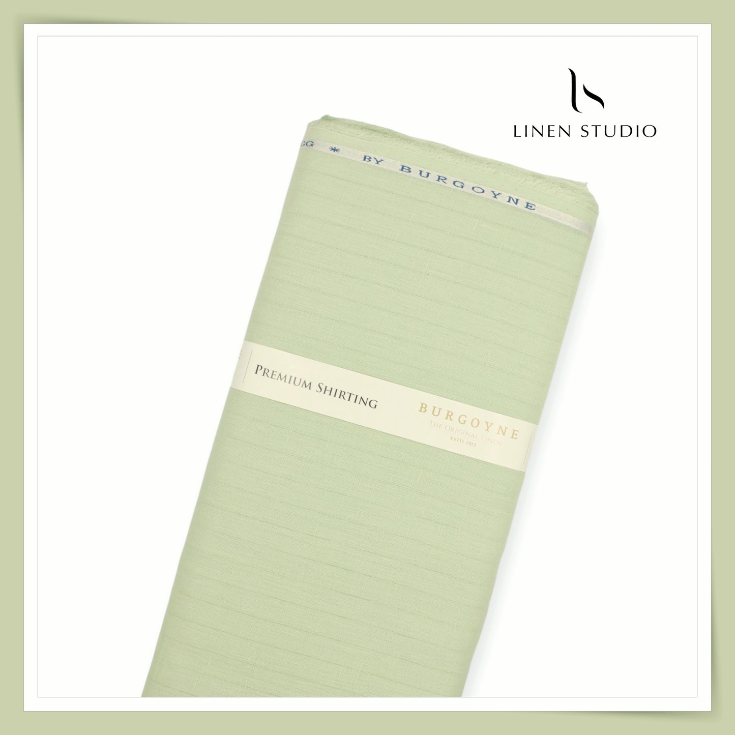 70 Lea Self Stripe Shirting by Burgoyne - Misty Green