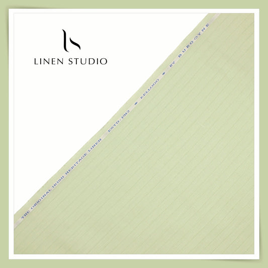 70 Lea Self Stripe Shirting by Burgoyne - Misty Green