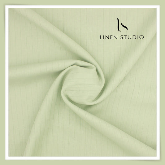 70 Lea Self Stripe Shirting by Burgoyne - Misty Green