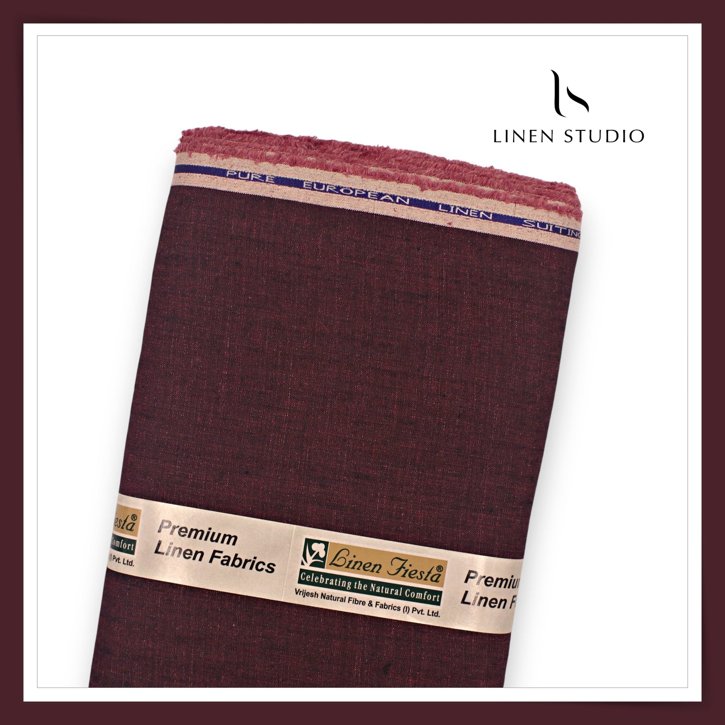 Premium Linen Suiting 40 Lea - Maroon Oak (Fastest Selling)
