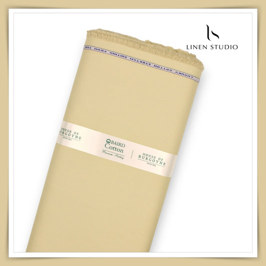 Twill Cotton 3 Ply Stretch Suiting by Burgoyne Ireland - Ecru Tan (zoom in)