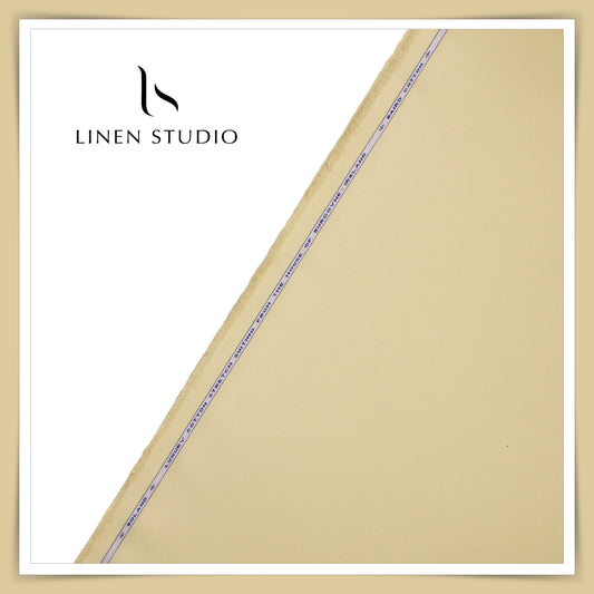 Twill Cotton 3 Ply Stretch Suiting by Burgoyne Ireland - Ecru Tan (zoom in)