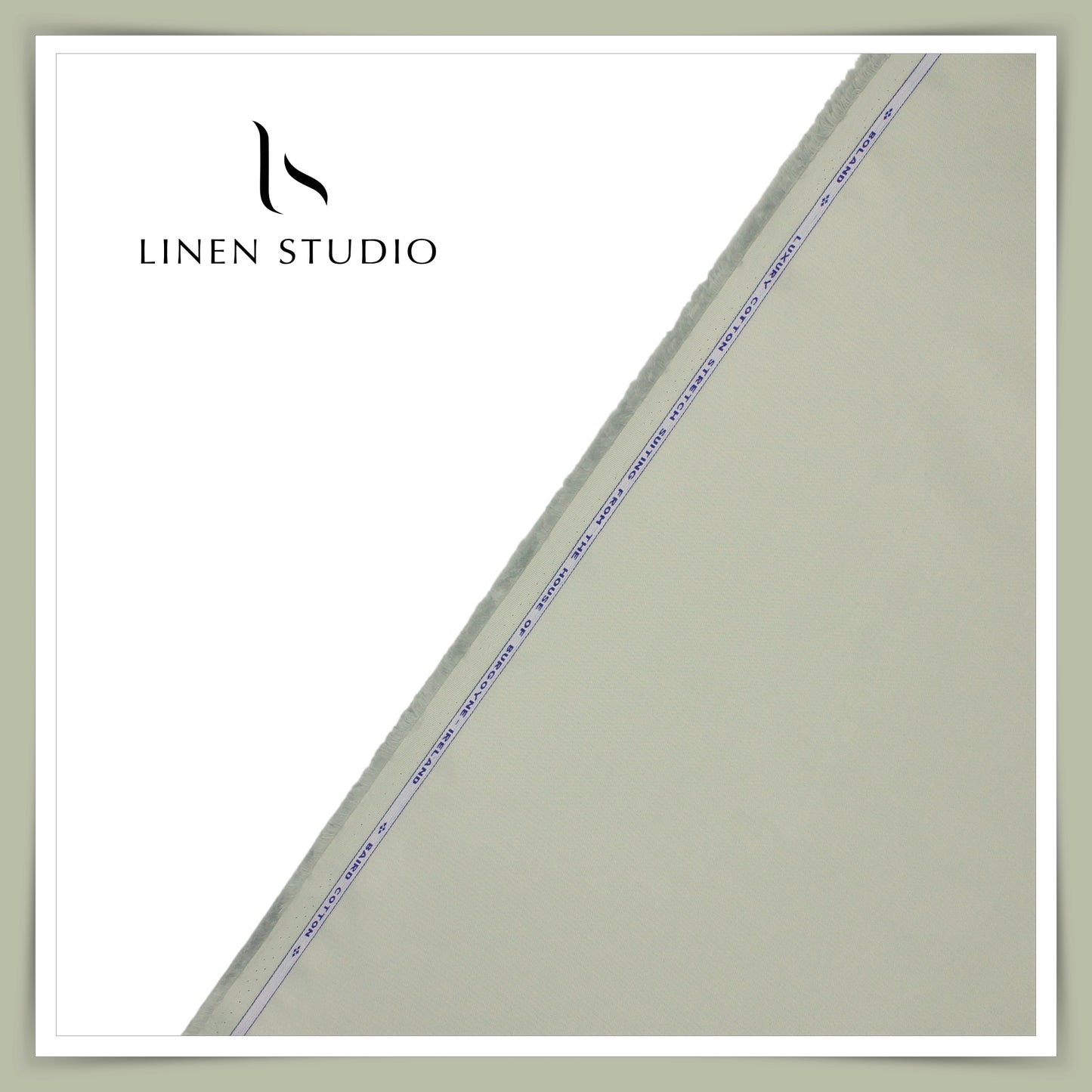 Twill Cotton 3 Ply Stretch Suiting by Burgoyne Ireland - Greenish Grey (zoom in)