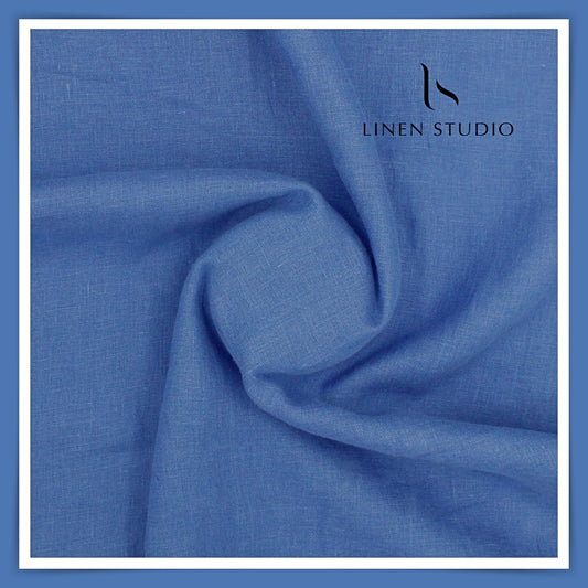 Linen Fiesta 60 Lea Plain Shirting - Tealish Blue (Fastest Selling)