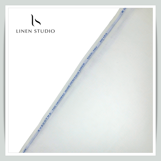 100 LEA PREMIUM Linen Plain Shirting by Burgoyne - Cream (1st Time) (NEW)