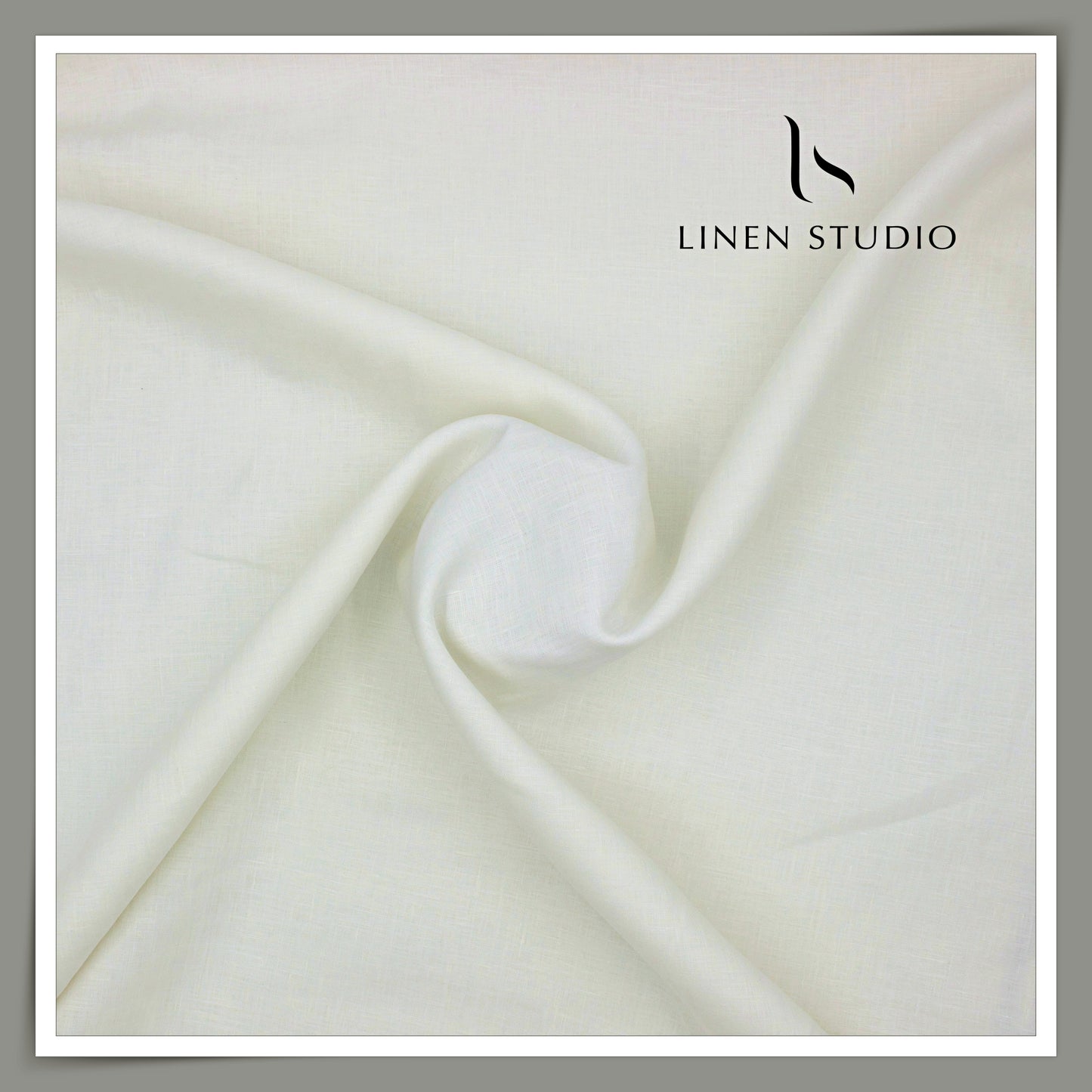 100 LEA PREMIUM Linen Plain Shirting by Burgoyne - Cream (1st Time) (NEW)