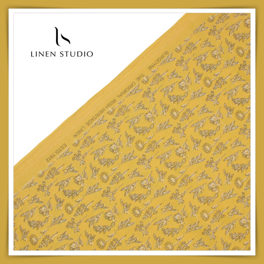 Burgoyne Pure Linen Digital Print - Golden Yellow (60% SALE)