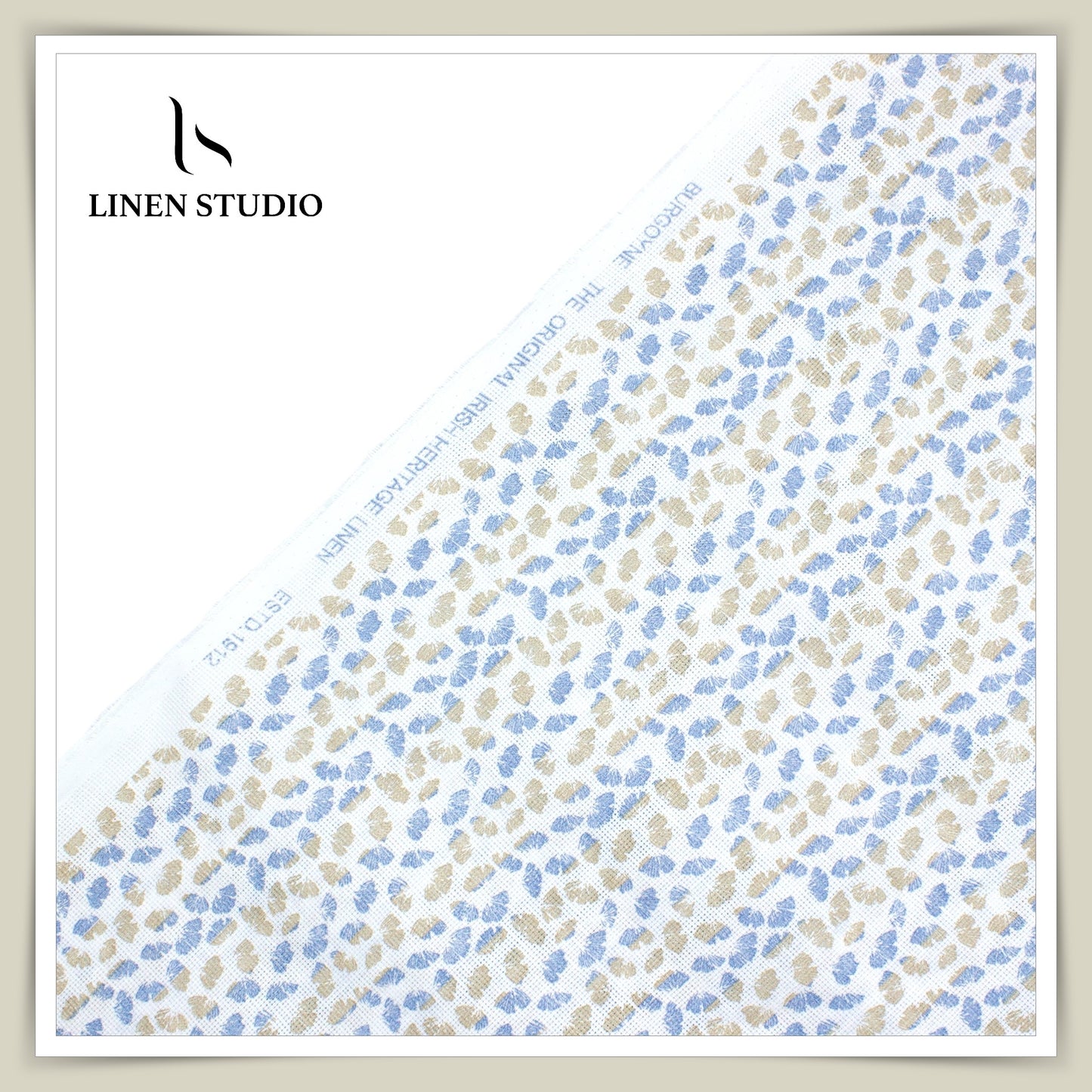 Burgoyne Digital Printed Exclusive Netted Linen - Blue Sand - Linen Studio
