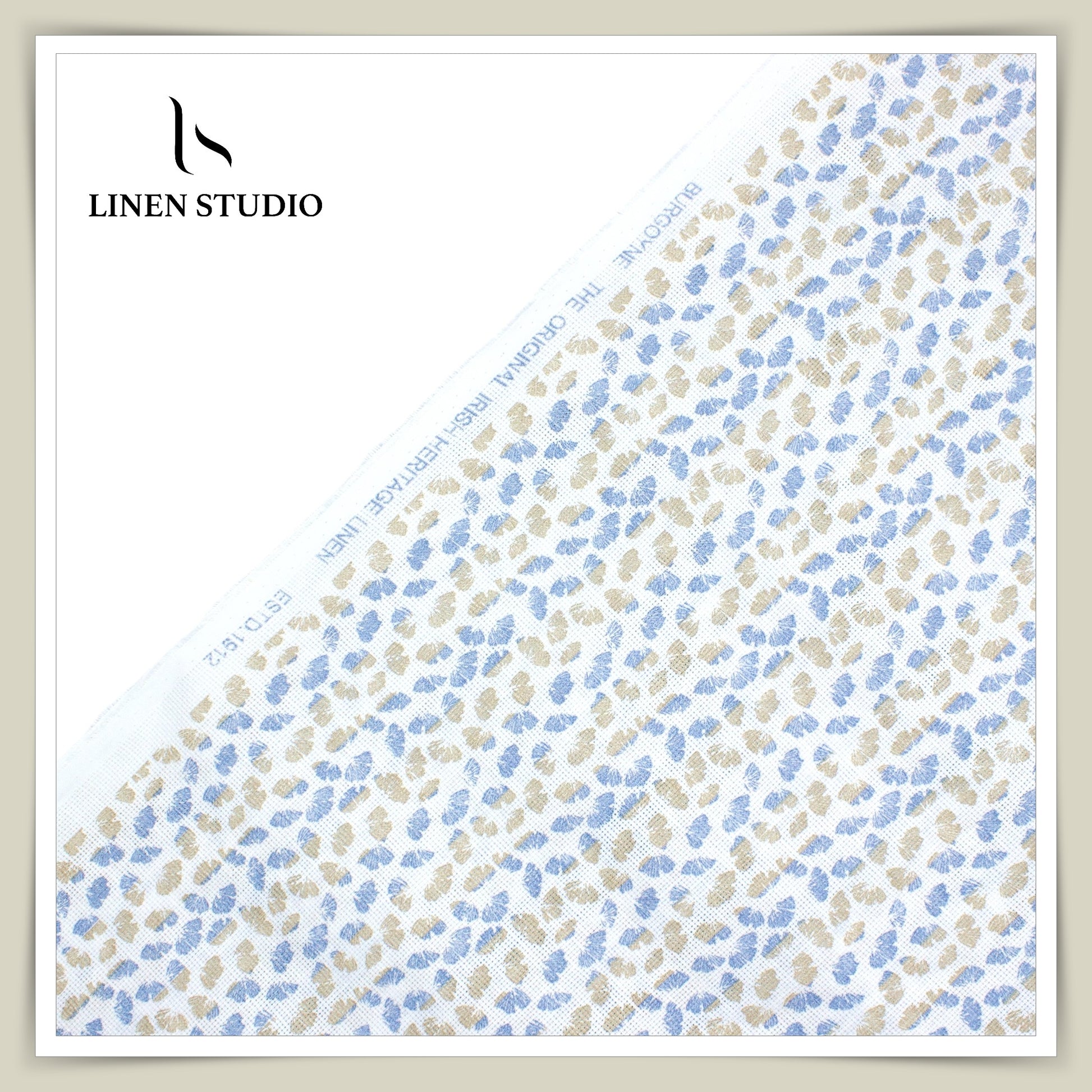 Burgoyne Digital Printed Exclusive Netted Linen - Blue Sand - Linen Studio