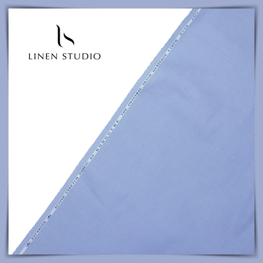Burgoyne Linen Cotton Stretchable Shirting - Carolina Blue (65% SALE) - Linen Studio