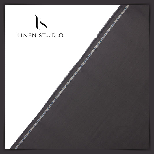 Burgoyne Linen Cotton Stretchable Shirting - Dark Grey (65% SALE) - Linen Studio