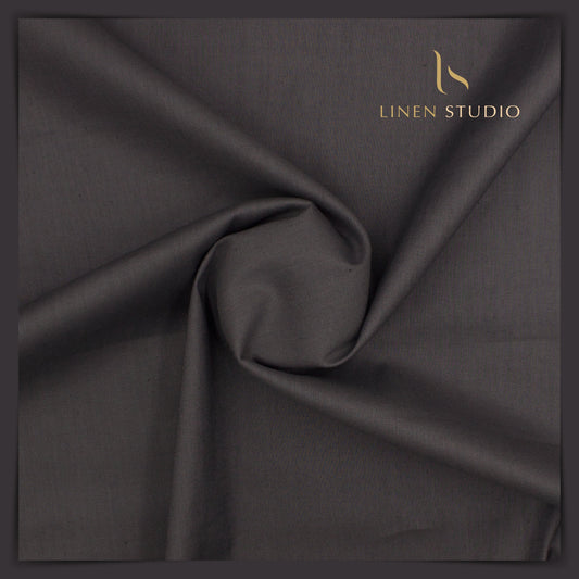 Burgoyne Linen Cotton Stretchable Shirting - Dark Grey (65% SALE) - Linen Studio