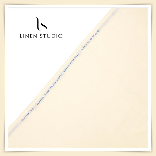 70 Lea Self Stripe Shirting by Burgoyne - Lightest Yellow (Fastest Selling) (NEW)