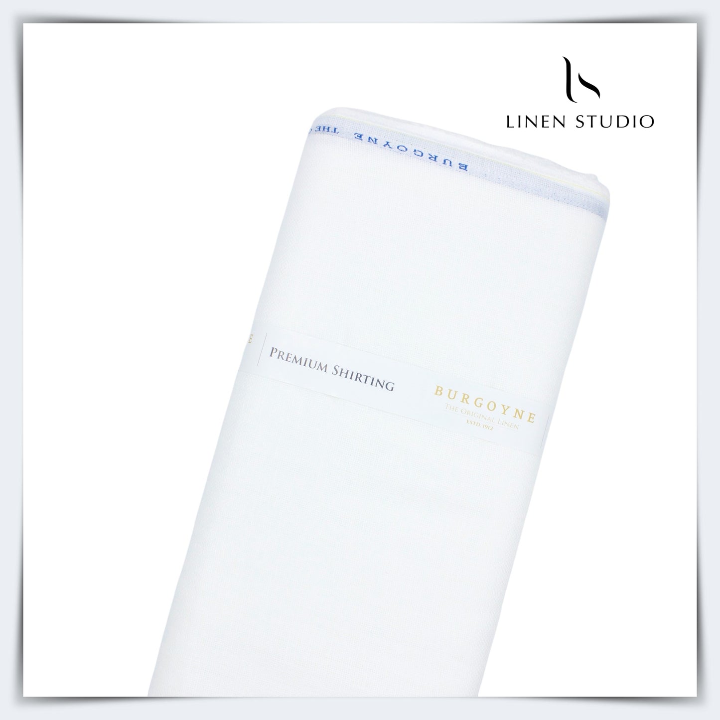 Burgoyne Netted with Self Stripe (Zoom in) - Bright White - Linen Studio