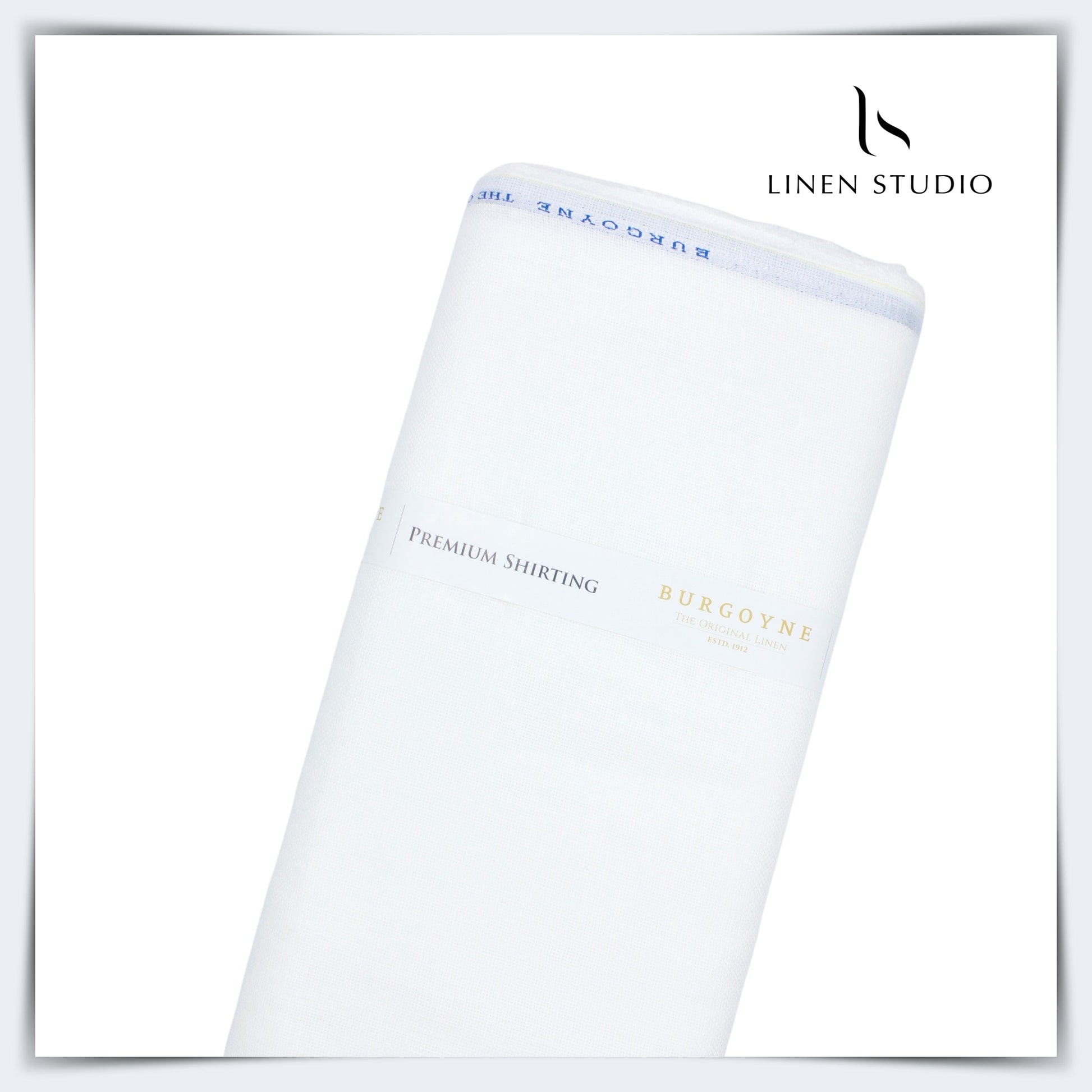 Burgoyne Netted with Self Stripe (Zoom in) - Bright White - Linen Studio