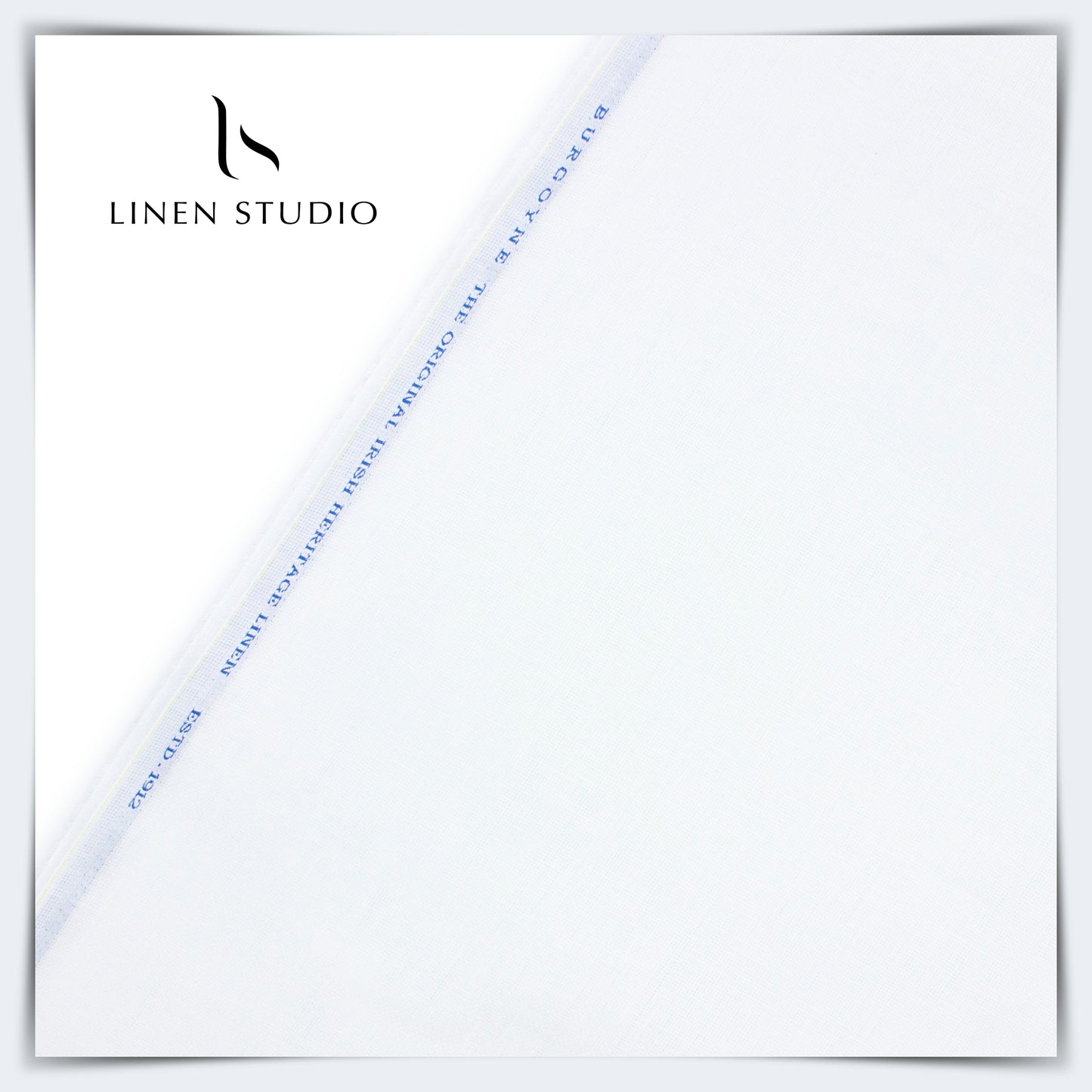 Burgoyne Netted with Self Stripe (Zoom in) - Bright White - Linen Studio