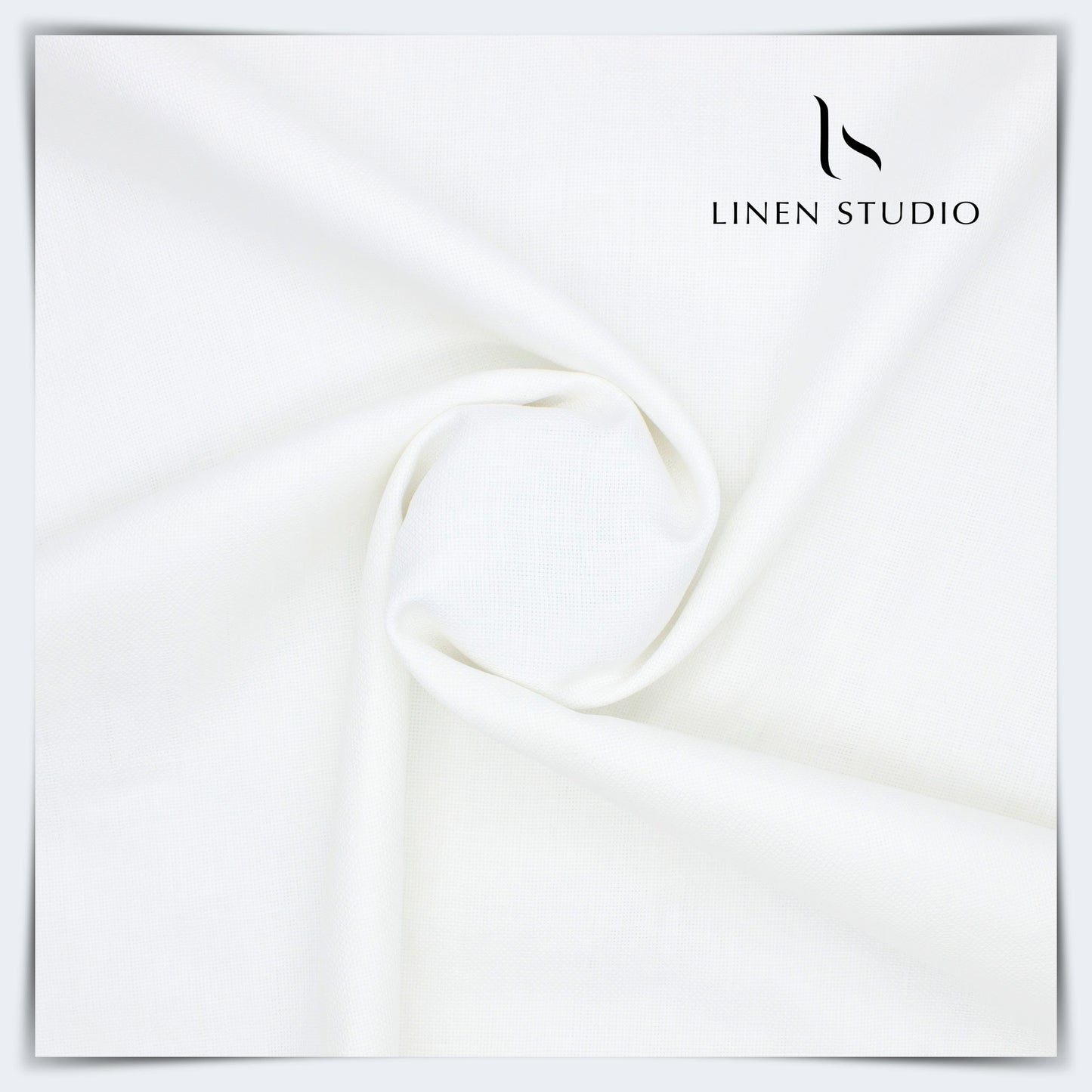 Burgoyne Netted with Self Stripe (Zoom in) - Bright White - Linen Studio