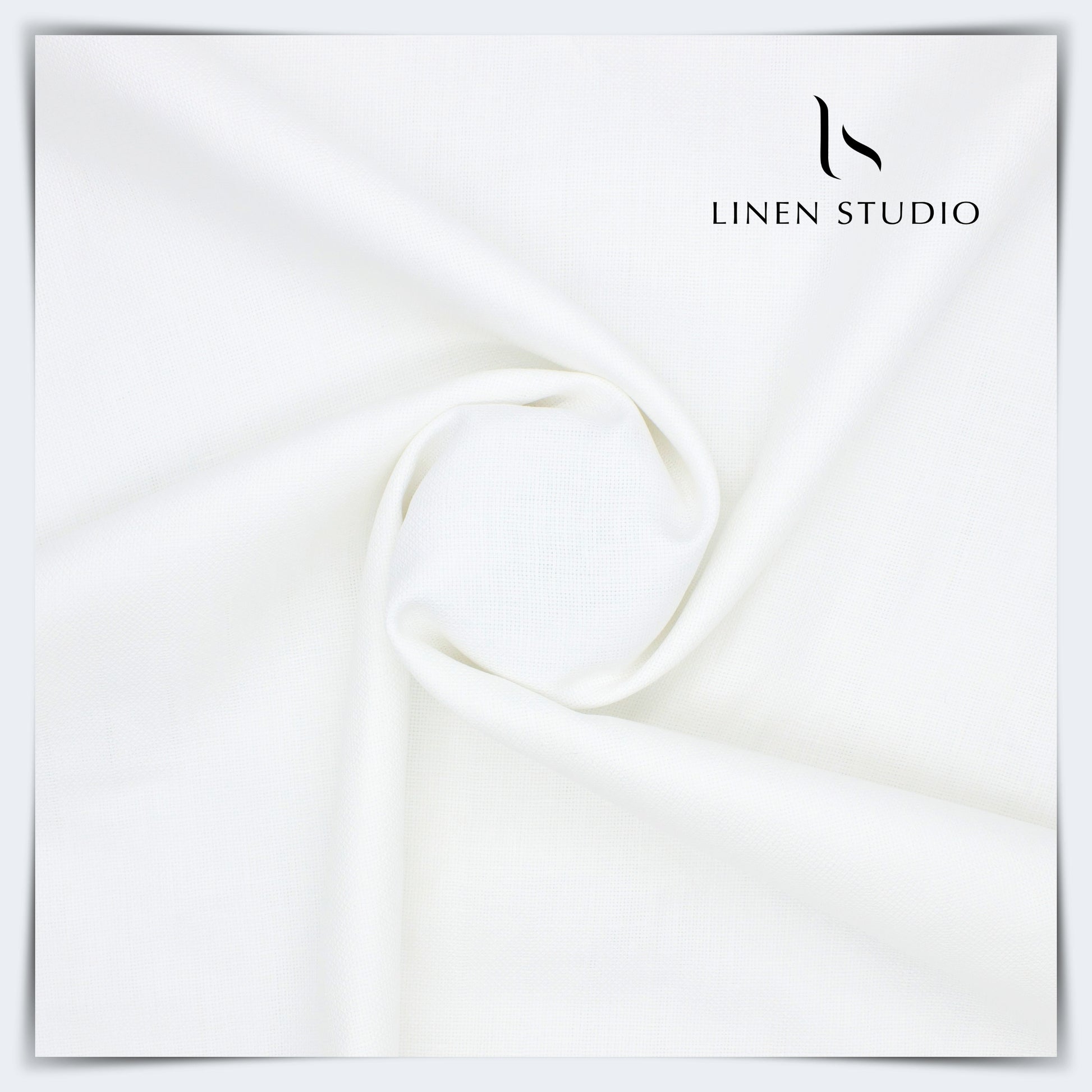 Burgoyne Netted with Self Stripe (Zoom in) - Bright White - Linen Studio